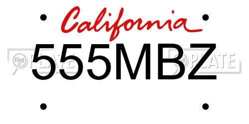 555MBZ California License Plate