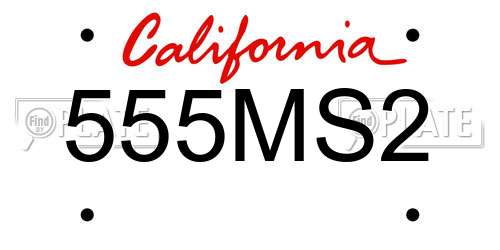 555MS2 California License Plate