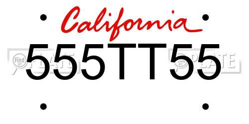 555TT55 California License Plate