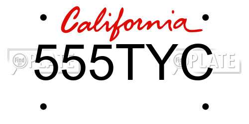555TYC California License Plate