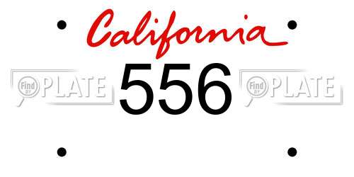 556 California License Plate