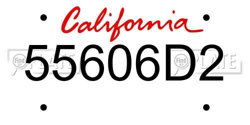 55606D2 California License Plate