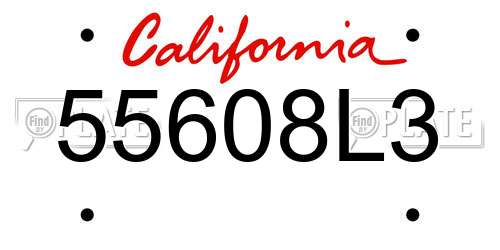 55608L3 California License Plate