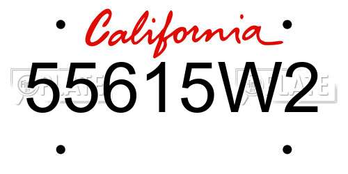 55615W2 California License Plate