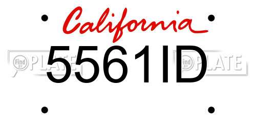 5561ID California License Plate