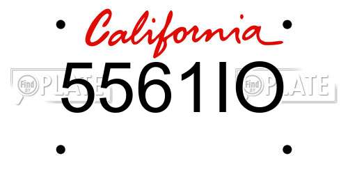 5561IO California License Plate