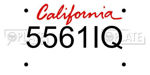 5561IQ California License Plate