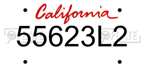 55623L2 California License Plate