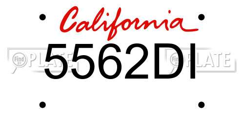 5562DI California License Plate