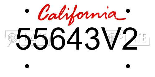 55643V2 California License Plate