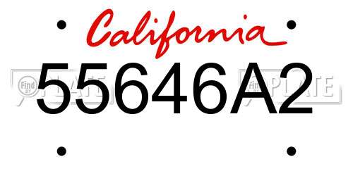 55646A2 California License Plate