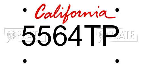 5564TP California License Plate