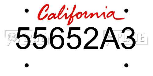 55652A3 California License Plate