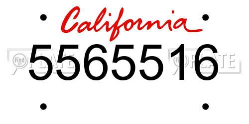 5565516 California License Plate