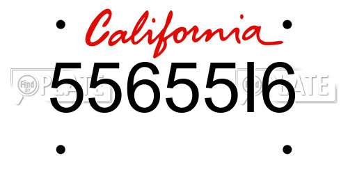 55655I6 California License Plate