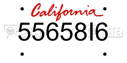 55658I6 California License Plate
