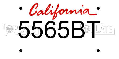 5565BT California License Plate