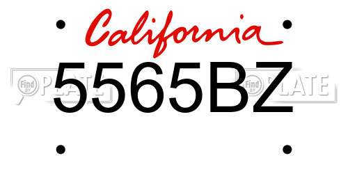 5565BZ California License Plate