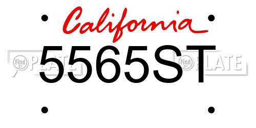 5565ST California License Plate