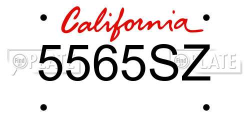 5565SZ California License Plate