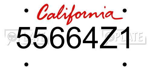 55664Z1 California License Plate