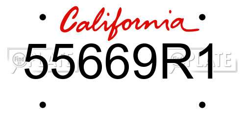 55669R1 California License Plate