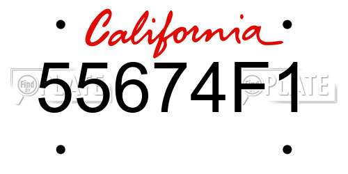 55674F1 California License Plate