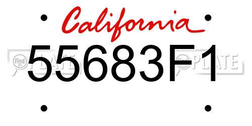 55683F1 California License Plate