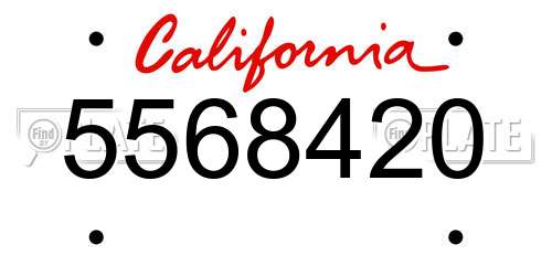 5568420 California License Plate