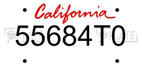 55684T0 California License Plate