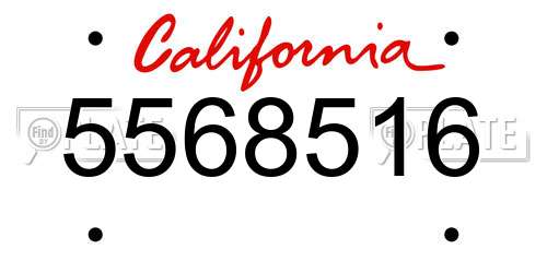 5568516 California License Plate