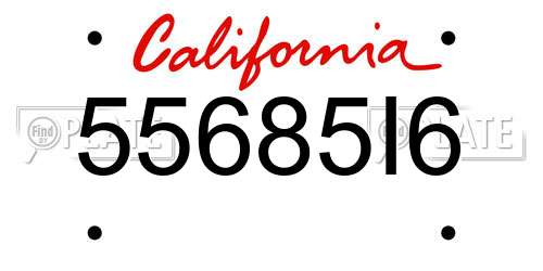 55685I6 California License Plate