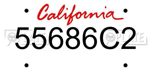 55686C2 California License Plate