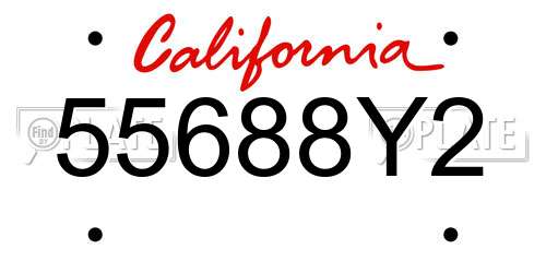 55688Y2 California License Plate