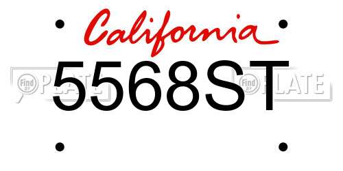 5568ST California License Plate