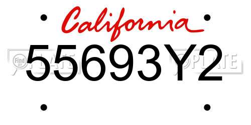 55693Y2 California License Plate