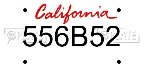 556B52 California License Plate