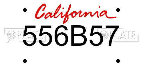 556B57 California License Plate