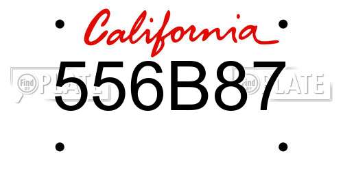 556B87 California License Plate