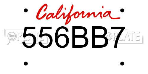 556BB7 California License Plate