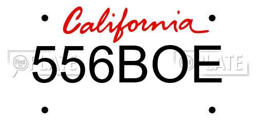 556BOE California License Plate