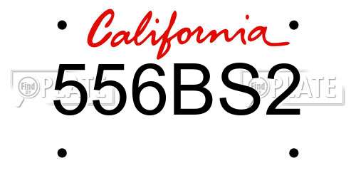 556BS2 California License Plate