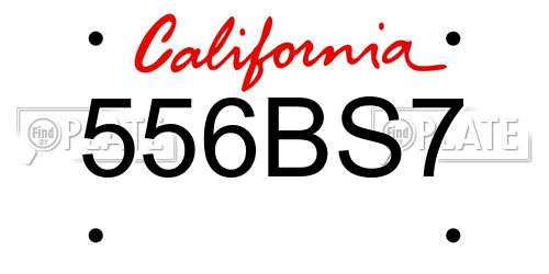 556BS7 California License Plate