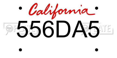 556DA5 California License Plate