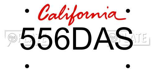 556DAS California License Plate