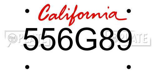 556G89 California License Plate