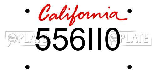 556II0 California License Plate