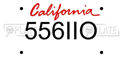 556IIO California License Plate