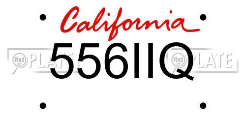 556IIQ California License Plate