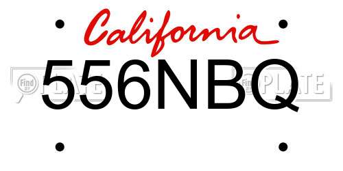 556NBQ California License Plate